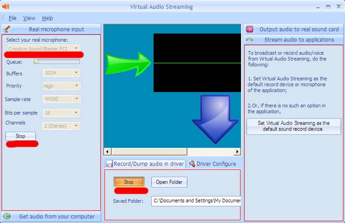config VAS to record sounds from microphone
