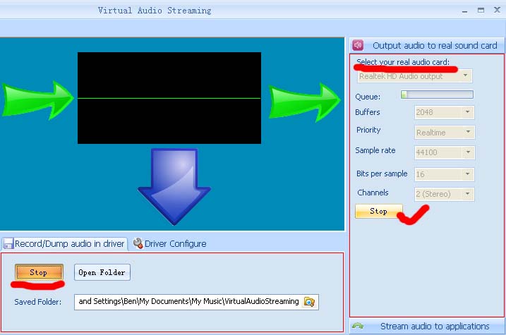 redirect VAS sounds to real sound card