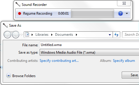 windows 7 sound recorder