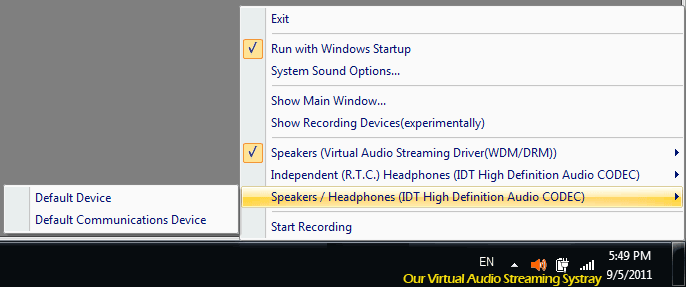 change audio output device